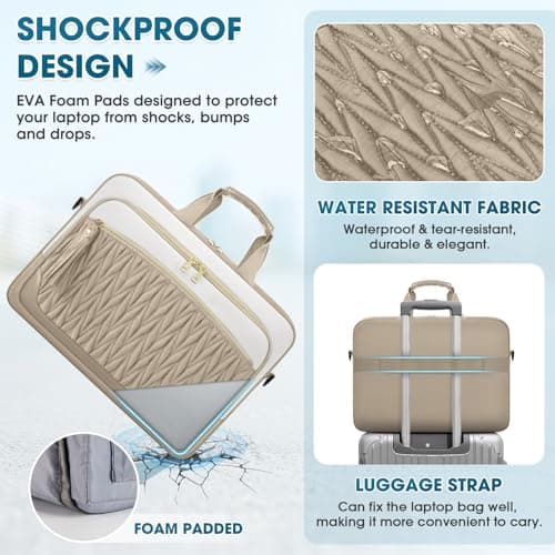 RAINSMORE 17.3 Inch Laptop Bag for Women Work Bag Large Briefcase — view 5