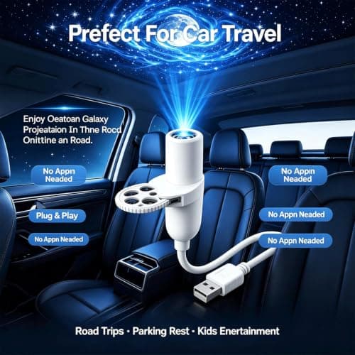 KQLHLHDYZ Galaxy Projector Night Light, 5D Holographic Night Light Projector with 15 Patterns Plug and Play USB Powered 360° Adjustable, Moon&Star Projector for Bedroom — view 4