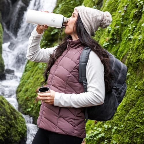 Trail Vacuum Flask with Strap, Camping & Travel, 1000ml, White — view 6