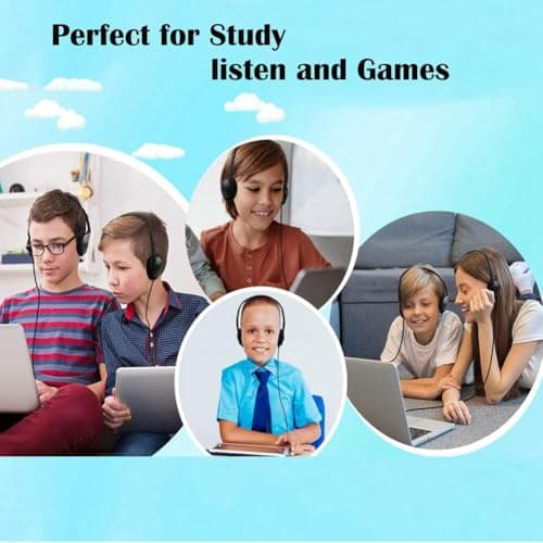 Tagtight 10 Pack Wired Classroom Headphones, Adjustable On-Ear Headsets, Bulk Headphone with Stereo Sound, Mini Stereo Lightweight Headphones for School Library Computer Lab & Testing — view 4