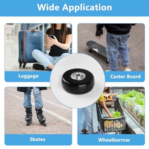 4 Pcs Luggage Wheels Replacement, 50x18mm Suitcase Wheels Replacement — view 3