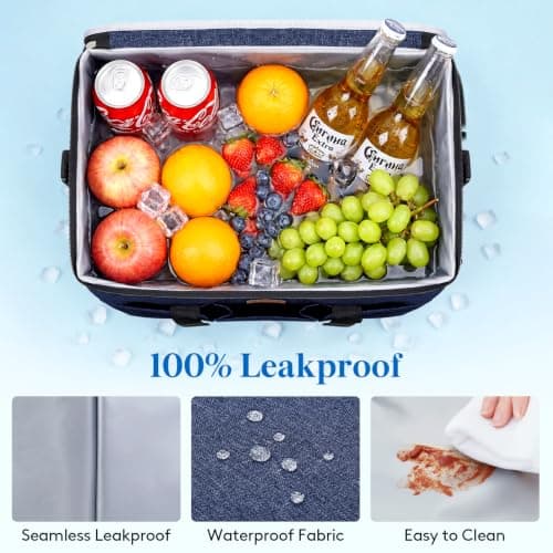 Lifewit Insulated Cool Bag with 30-Can Capacity, Dark Blue — view 4