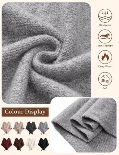 heekpek Winter Shawl Wraps Women Triangle Scarf — view 2