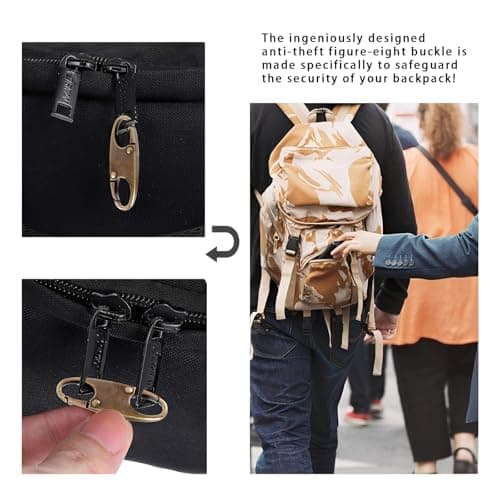 4 Pcs Small Zipper Clips,Double Opening Snap S Hooks Backpack Zipper Lock Anti Theft,Detachable Gunmetal Anti Theft Zip Lock for Bag, Tent, Handbags, Camping, Fishing, Traveling, Outdoor Sports — view 3