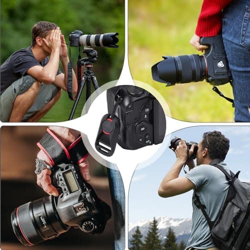 Chstarina 4 Pack Camera Strap Quick Release Buckles, Camera Neck Shoulder Strap Quick Release Loops Clips, Camera Strap Rapid Connectors, Universal Connection Buckle Adapter (Black) — view 4