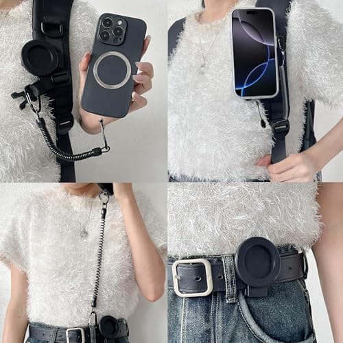 HEZEN Magnetic Clip for Cell Phones on Backpack Strap, Magnetic Phone Holder for Shoulder Strap, Mobile Phone Strap Attachment Clamp - Suitable for Hiking/Climbing/Travel/Outdoor — view 4