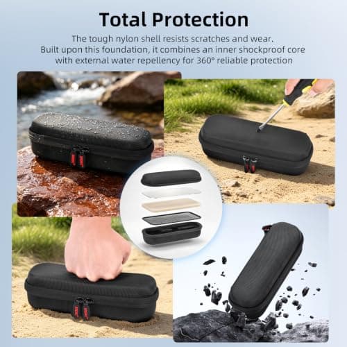 BRDRC Carrying Case for DJI Osmo Pocket 4, Portable Protective Storage Bag with Lanyard, Wrist Strap and Carabiner, Hard Shell Travel Case for DJI Pocket 4 Camera Accessories — view 2