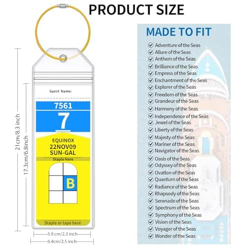 12 Pcs Royal Caribbean Cruise Essentials Kit Include Retractable Cruise Lanyards for Ship Card, Luggage Tags Holder, Waterproof Phone Pouch, Magnetic Hook for Royal Caribbean & Celebrity Cruise Lines — view 2
