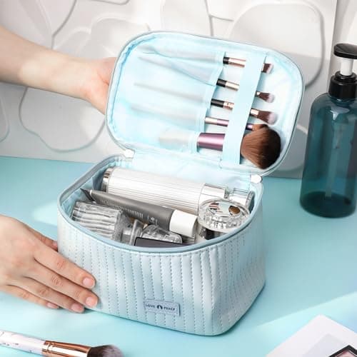 Bestomrogh Make up Bag, Large Capacity Travel Cosmetic Bag with Handle — view 5