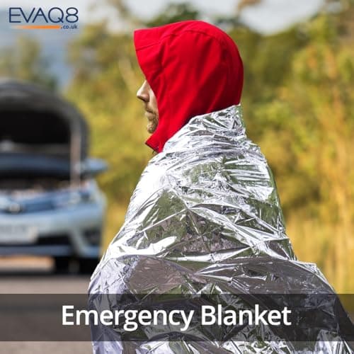 EVAQ8 Car Safety Pack with Travel First Aid Kit Warning Triangle High Visibility Vest Foil Blanket — view 4