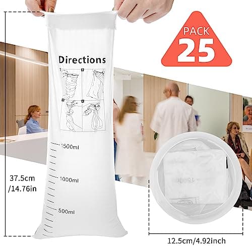 TonJin 25Pack Disposable Sick Bags for Car Travel, 1500ml White High Density Leak Resistant & Portable Travel Sickness Vomit Bags with Snap for Pregnant Women Car Bus or Aircraft — view 2