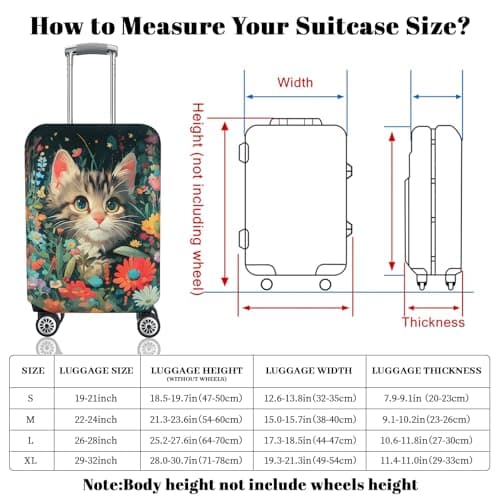 Chostky Luggage Cover for Suicase, Washable & Stretchable Suitcase Cover, Approved Travel Baggage Covers, Personalized Suitcase Protectors Accessories Baggage Covers (Style 5, L(26-28 Inch)) — view 2