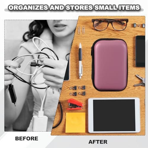 sourcing map Earphone Case EVA Hard Shell Zipper Bags 75x35x75mm Red 2Pcs — view 6