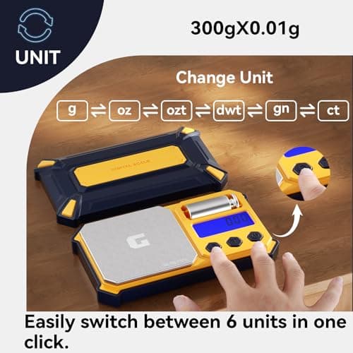 GRAM PRES Digital Pocket Gram Scales 300g x 0.01g Accuracy Small Portable Precision Scale with Digital Weight in Grams and Oz for Jewellery, Diamonds, Powders and Medicine, with 50g Cal Weights — view 2
