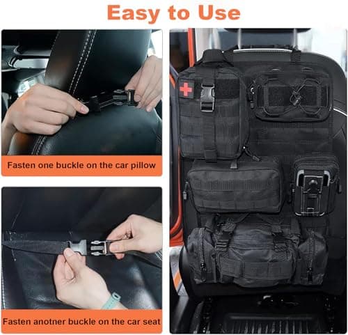 Tactical Car Seat Back Organizer,600D Oxford Waterproof for Car Truck SUV — view 3