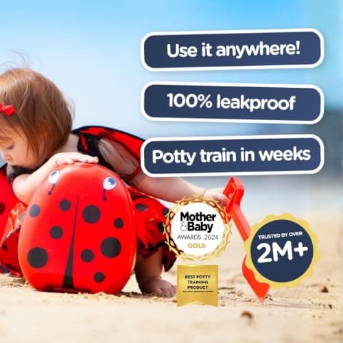 My Carry Potty - Travel Potty, Award-Winning Portable Toddler Toilet Seat for Kids to Take Everywhere (Ladybird) — view 6