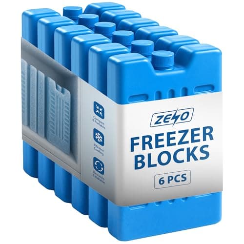 ZENO Freezer Blocks 6 Pack | Reusable Ice Pack | Ice Blocks for Cool Bags, Lunch Box, Travel, Picnic | Maintains Cold Temperature for Hours | Freezer Block for Food & Drink | Leakproof | Ultra Durable