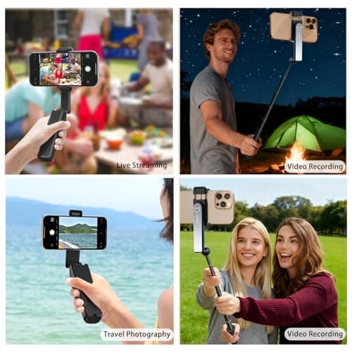 VVNTY Selfie Stick Integrated Extendable Selfie Stick Portable Pocket Monopod for Iphone Android (Black) — view 5