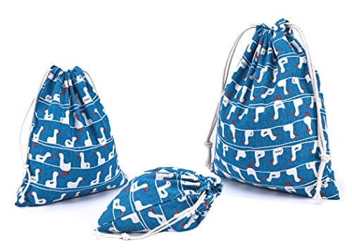 Amoyie Cotton Drawstring Bag 3pcs, Kids Storage Bag, Fabric Organiser Pouch — view 5