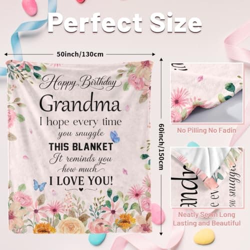 CSSGUOTOU Grandma Birthday Gifts, Grandma Gifts Throw Blanket 150x130cm — view 6
