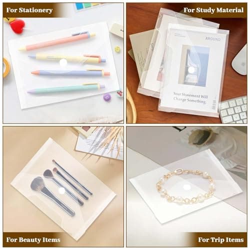 10 Pack Small Plastic Wallets with Popper Waterproof Transparent(16x11.5cm) — view 5
