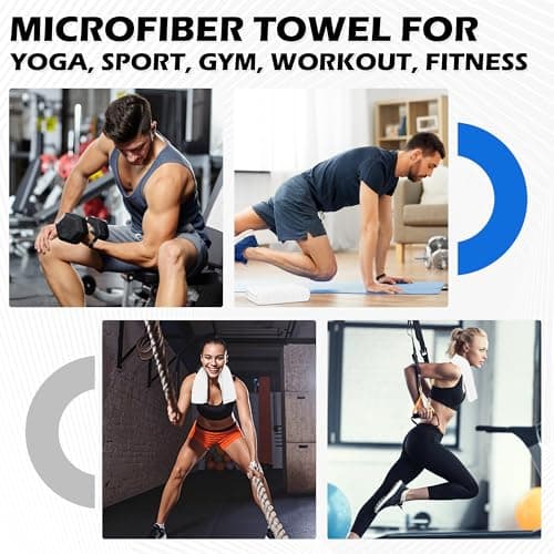 HOMERHYME Microfiber Gym Towels, 10 Pack Towel Set for Home Gym,16 x 27 Inch Quick Dry Hand Towels, Absorbent Towels for Yoga Fitness Workout Travel Sweat Camping, Fitness Accessories for Women & Men — view 5