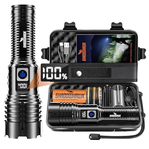 Shadowhawk Torches LED Super Bright Rechargeable, 500000 LM Tactical Torch
