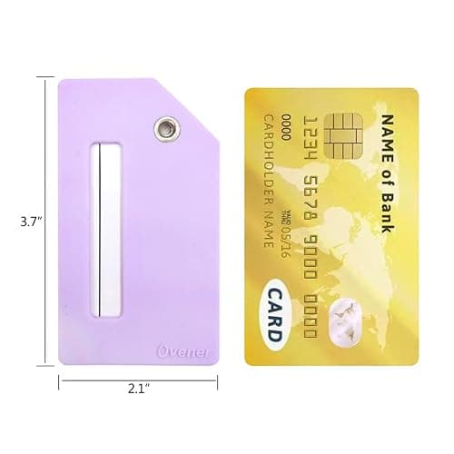2Pack Silicone Luggage Tag with Name Card to Quickly Spot Suitcase Purple — view 4