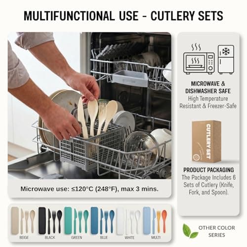 Wrova Camping Cutlery Set – 24-Piece Reusable Cutlery Set for 6 People — view 6