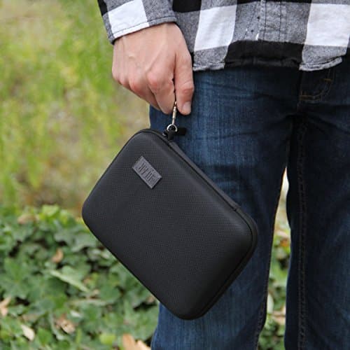 USA GEAR GPD Pocket Mini Laptop PC 7 Inch Hard Case Storage Travel Case - Compatible with 7 Inch Small Notebook UMPC Computer, GPD Win Mini, and more - Water Resistant Exterior, Mesh Pouch (Black) — view 6