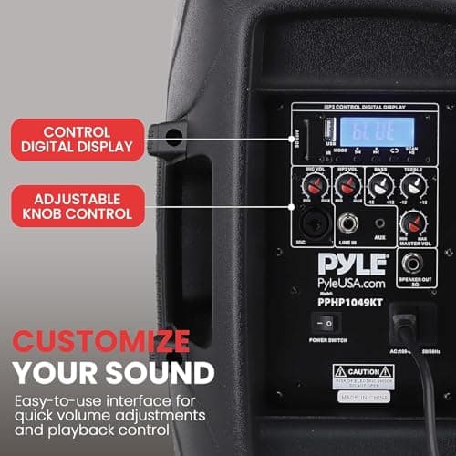 Pyle Portable PA Speaker System 1000W Bluetooth Active/Passive Outdoor — view 5