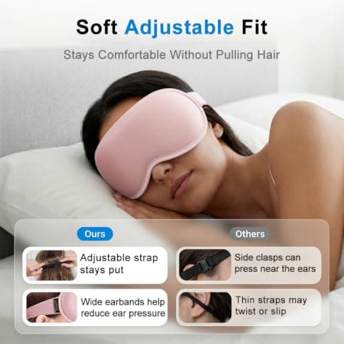 Facemoon Blackout Eye Mask for Sleeping, 3D Contoured Sleep Mask for Women — view 5