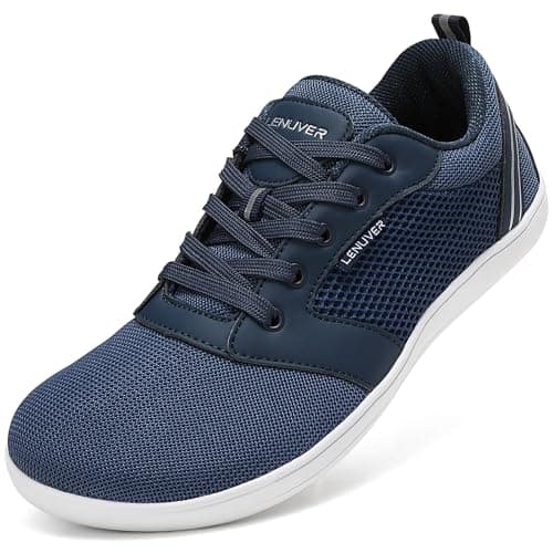 gitzing Barefoot Shoes for Womens Mens Wide Outdoor Trail Minimalist Running Trainers Walking Shoes Lightweight and Breathable Sneakers Unisex-Classic Blue 6 UK(39 EU)
