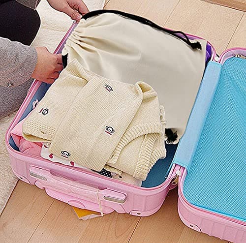Set of 6 Cotton Travel Portable Shoes Storage Bags Organizer with Drawstring (6PCS L Size) 22.8 x 18.9 inches (58 x 48cm) — view 6