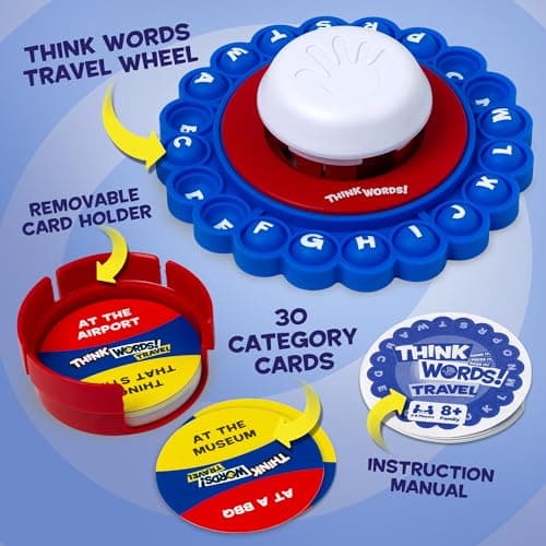 Think Words Travel Game: Choose a category, name an answer, pop the first letter, press the timer and pass it on! | Family Games | Travel Games | For 2-8 Players | Ages 8+ — view 4