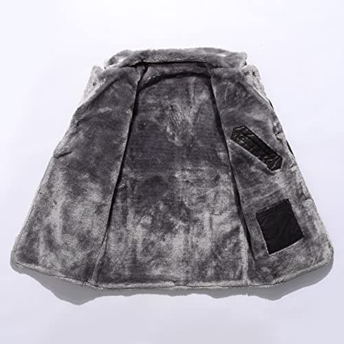 Mens Winter Coat Notched Collar Trench Coats Classic Motorbike Jackets — view 3