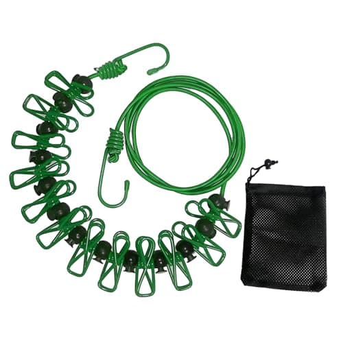 BaiMoure Retractable Laundry Line, 1.7-3.6m Elastic Travel Clothesline