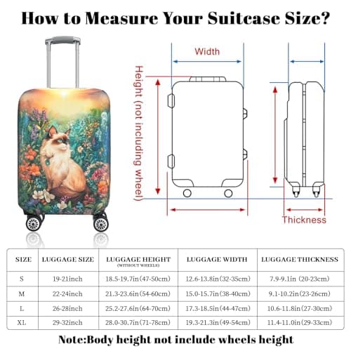 Chostky Luggage Cover for Suicase, Washable & Stretchable Suitcase Cover, Approved Travel Baggage Covers, Personalized Suitcase Protectors Accessories Baggage Covers (Style 4, S(19-21 Inch)) — view 2