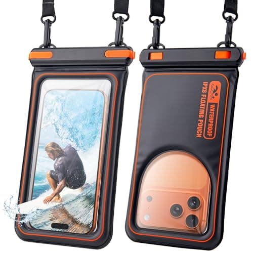 Citymore Floating Waterproof Phone Pouch,IPX8 Waterproof Universal Phone Case,Underwater Touch Screen Dry Bag for Beach,Swimming for iPhone 17 16 15 14 13 12 Pro Max,Huawei,OnePlus,Galaxy,4-7.2" Black
