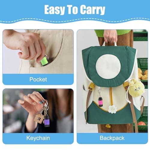 flintronic 8 Pack Mini Keyring Torch, Rechargeable USB Mini Flashlight, Portable Pocket Torch Small Bright for Outdoor Camping Hiking and Emergency Lighting, 8 Colors — view 5