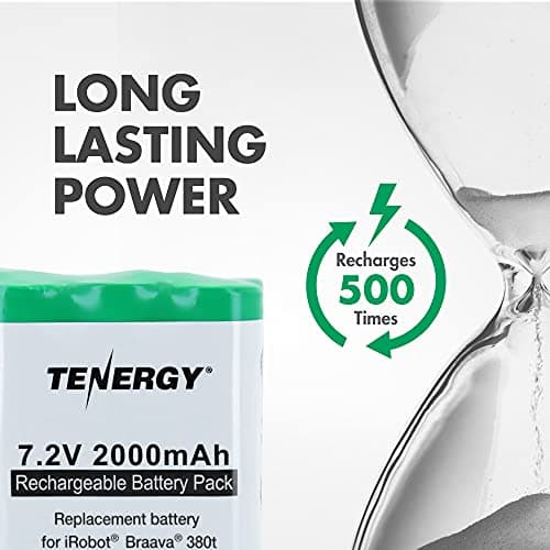 Tenergy 7.2V 2000mAh Replacement Battery for iRobot® Braava® 380t & Mint® 5200 — view 5