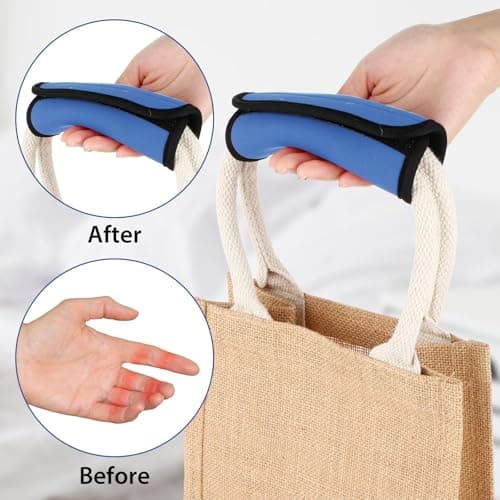 2 Pack Luggage Handle Wraps for Suitcase, Bright Color Comfort Soft Handle Covers Suitcase Luggage Handle Wrap Luggage Tag Wraps Travel Accessories (Blue) — view 5