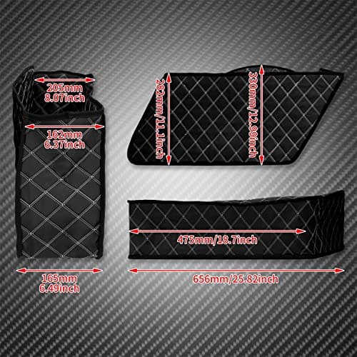 HCmotorku Motorcycle Drop-in Saddlebag Carpet Liners Fits for Harley Touring Models Road King Road Glide Road King Electra Street Ultra Glide Classic 1993-2013 White Thread — view 5