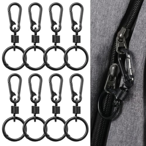 Zipper Locks Anti Theft 8Pcs, Zinc Alloy Carabiner Clips for Bag & Backpack — view 3