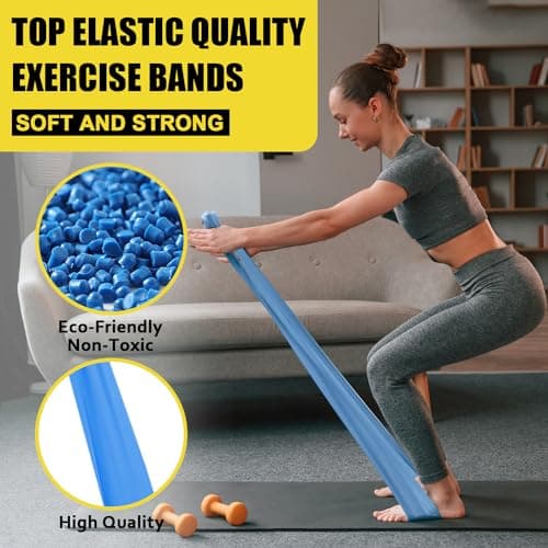 Resistance Exercise Band Kit - 4 Pack Resistance Bands for Women or Men,Physiotherapy Recovery Fitness Band for Mobility Strength & Rehab Premium Quality — view 3