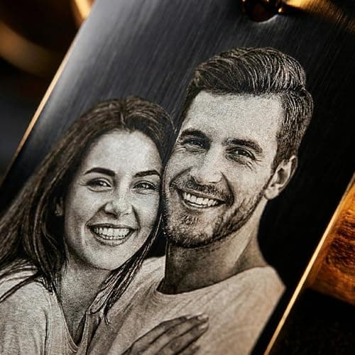 Personalised Photo Keyring, Double Sided Custom Dog Tag – Picture & Text – Anodised Aluminium Engraved Keychain – Him, Her, Boyfriend, Dad, Husband – Birthday, Anniversary, Fathers Day Gift — view 2