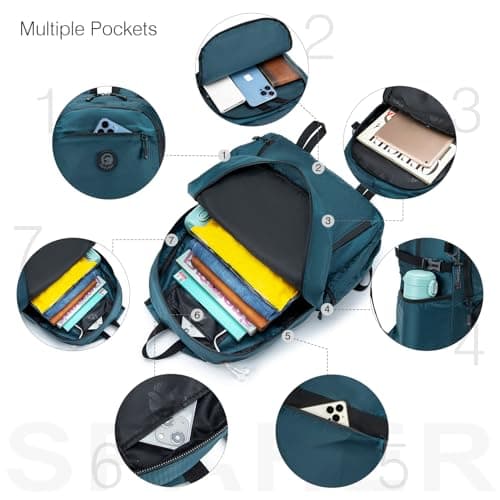 SPAHER for Ryanair Cabin Bags 40x30x20 Underseat Foldable Travel Cabin Backpack Carry on Hand Luggage Waterproof Small Hiking School Camping Backpack 25L for Men Women, Grey — view 6