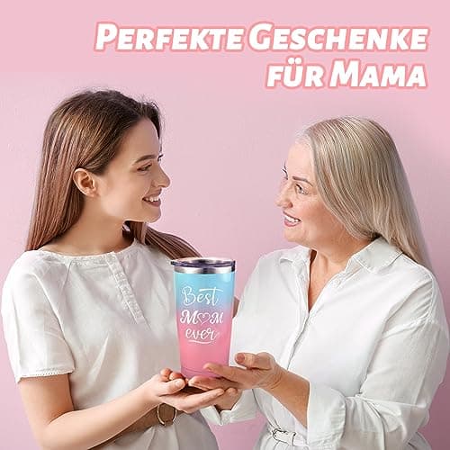 Birthday Gifts Presents for Mum Mummy Mother Her from Daughter,Son Mothers Day Gifts Friendship Personalised Thank You Gifts Idea Tumbler with Straw and Lid Thermos Travel Mug, Pink&Blue — view 6