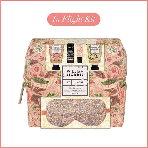 William Morris At Home Face Moisturiser and Cleanser x2 30ml, Body Mist 15ml, Lip Balm 10ml, Velvet Eye Mask, Travel Wash Bag, Make up Essentials, Vegan and Cruelty Friendly, Gift for Her, Self-Care — view 2
