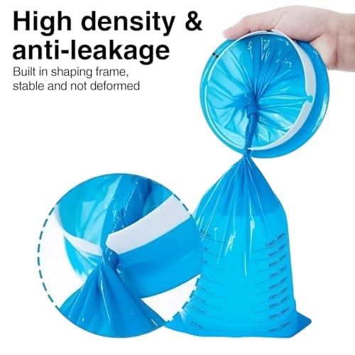 60 Pcs Sick Bags for Car Travel 1000 ml, Portable Vomit Bags Emesis Bag Disposable Blue High Density Emesis Bag for Car Travel Aircraft Motion Morning Sickness Airsick — view 3
